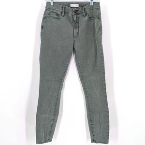 Ann Taylor LOFT Modern High Waist Skinny Ankle Jeans Gray Green Wash 26 Waist US